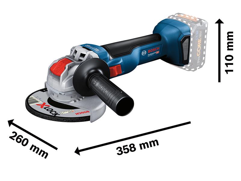 Bosch GWX 18V-10 Professional X-LOCK Angle Grinder 125mm 18V Bare Unit BSH6017B0100