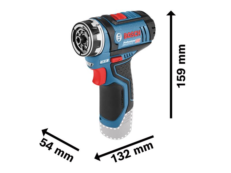 Bosch Pro FlexiClick Drill Driver + Attachment 12V Bare Unit BSH6019F6002