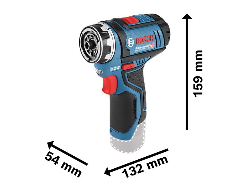 Bosch FlexiClick Drill Driver 12V 2 x 2.0Ah Li-ion 10mm Chuck BSH6019F6071