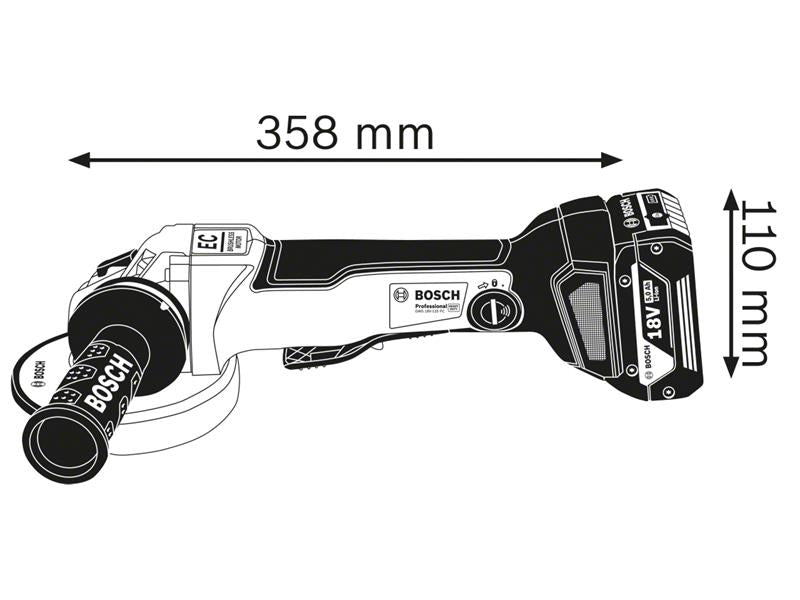 Bosch GWS 18V-10 PC Professional Angle Grinder 125mm 18V Bare Unit BSH6019G3E0A
