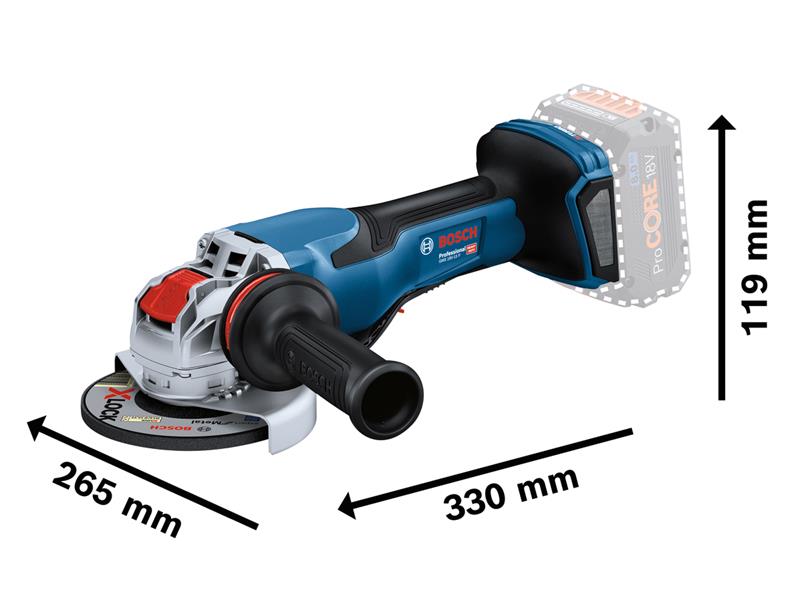 Bosch GWX 18V-15 P Professional BITURBO Angle Grinder 125mm 18V Bare Unit BSH6019H6F00