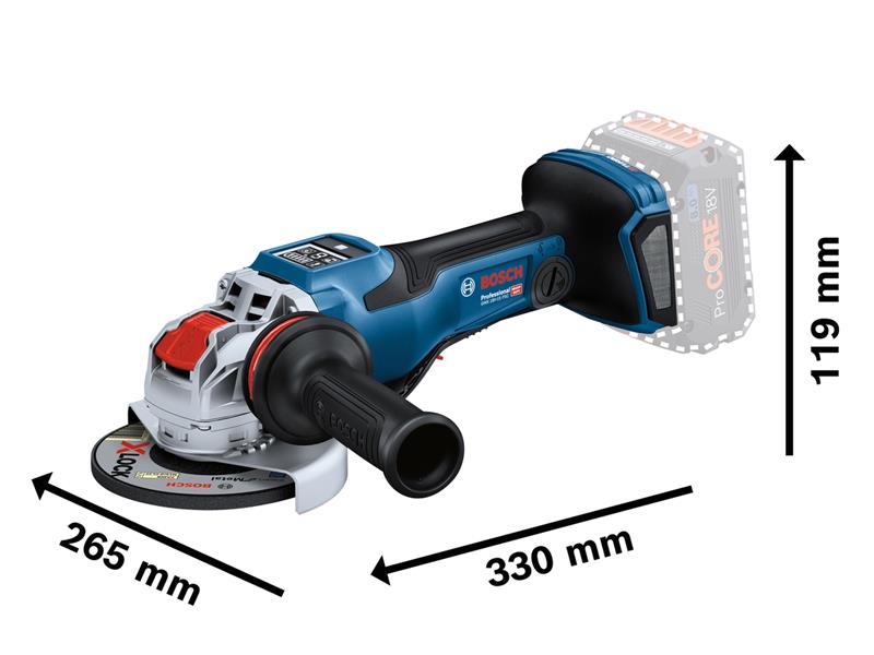 Bosch GWX 18V-15 PSC Professional BITURBO Angle Grinder 125mm 18V Bare Unit BSH6019H6G00