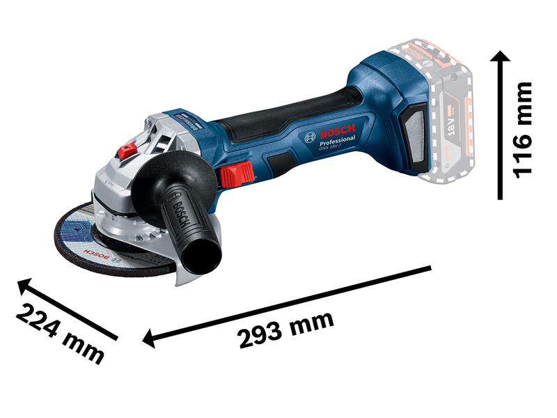 Bosch GWS 18V-7 Professional Angle Grinder 115mm 18V 2 x 4.0Ah Li-ion BSH6019H9070