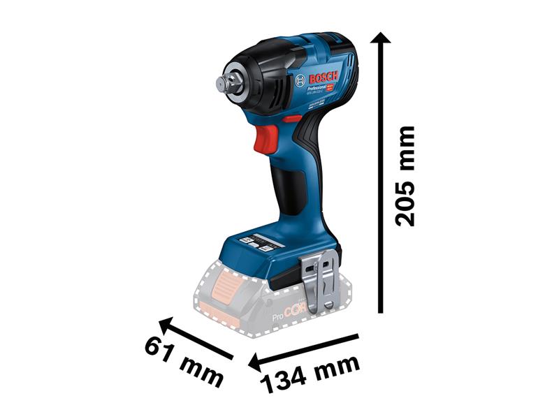Bosch Professional 1/2in Impact Wrench 18V Bare Unit Torque 370Nm GDS 18V-210 C