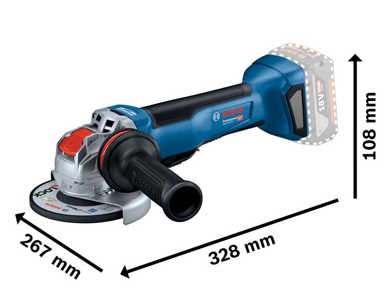 Bosch GWX 18V-10P Professional X-LOCK Angle Grinder 125mm 18V Bare Unit BSH6019J4200