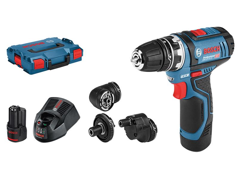 Bosch GSR 12V-15 Drill Driver with GFA12 Accessory Set 12V 2 x 2.0Ah Li-ion BSHGSRGFA12