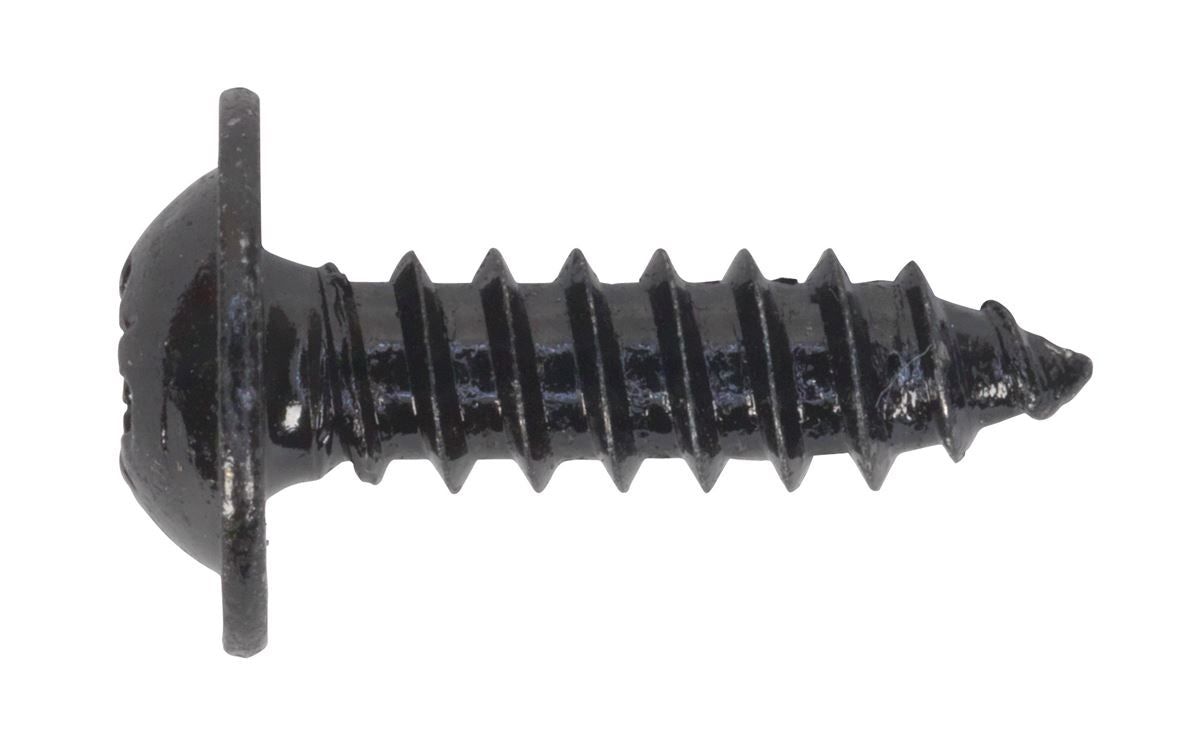 Sealey Self-Tapping Screw 4.8 x 16mm Flanged Head Black Pozi Pack of 100 BST4816
