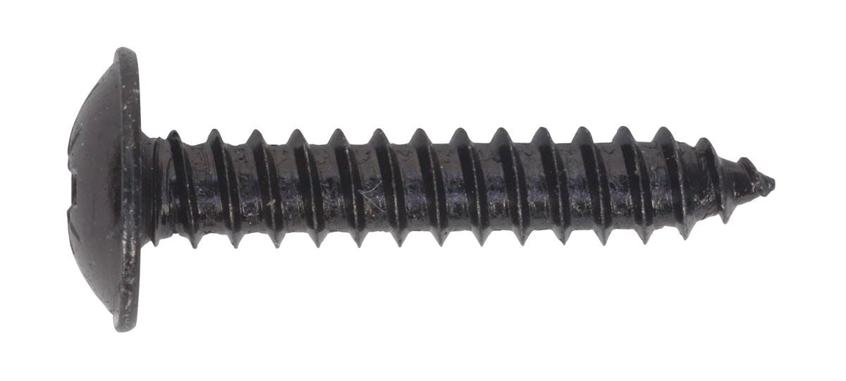 Sealey Self-Tapping Screw 4.8 x 25mm Flanged Head Black Pozi Pack of 100 BST4825
