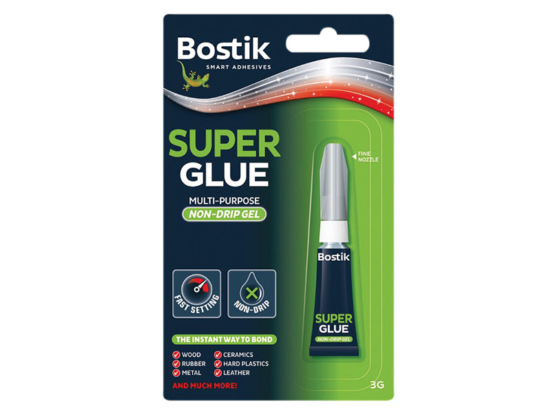 Bostik Superglue Non-Drip Gel Tube 3g BST806153