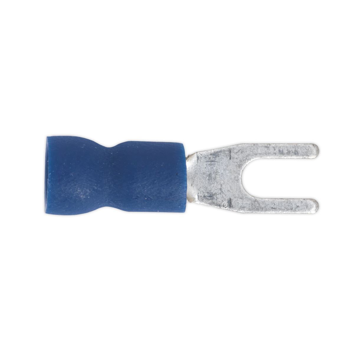 Sealey Easy-Entry Fork Terminal �3.7mm (4BA) Blue Pack of 100 BT13