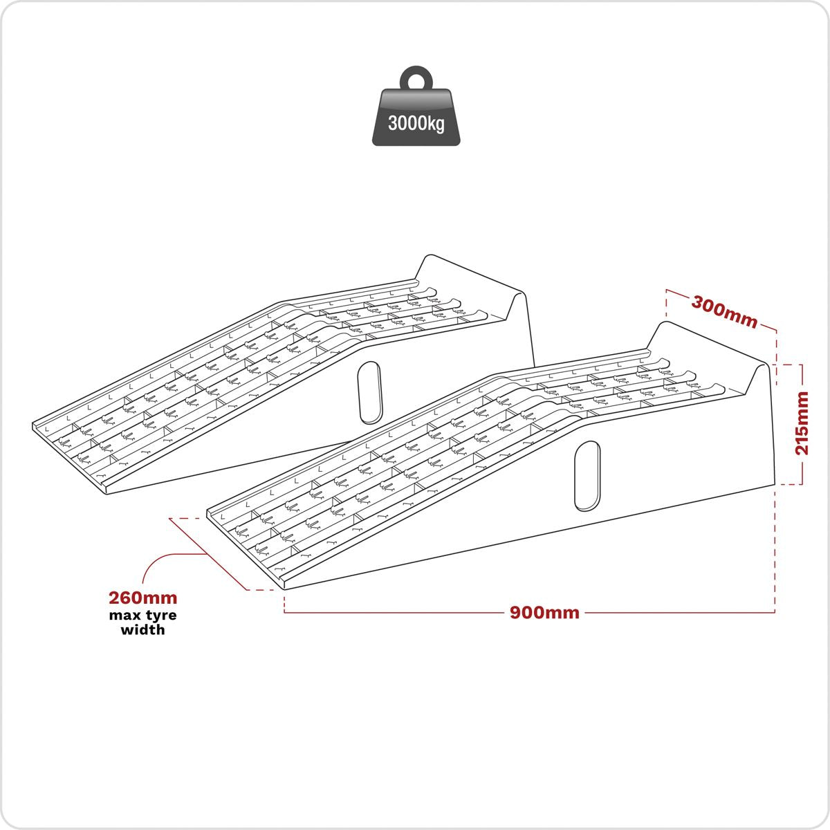 Sealey Car Ramps 1.5 Tonne Capacity per Ramp 3 Tonne Capacity per Pair CAR3000C