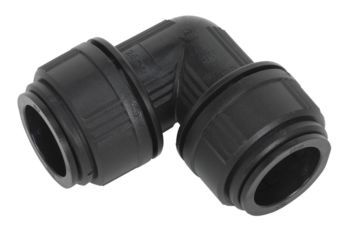 Sealey Equal Air Pipe Elbow 28mm Pack of 5 John Guest Speedfit PM0328E CAS28EE