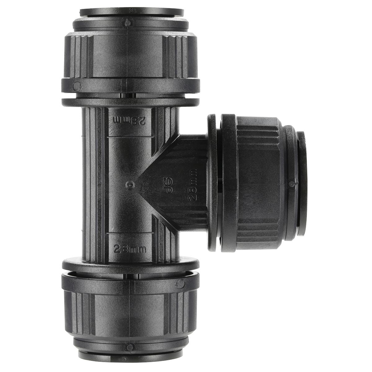 Sealey Equal Air Pipe Tee 28mm Pack of 5 John Guest Speedfit PM0228E CAS28ET
