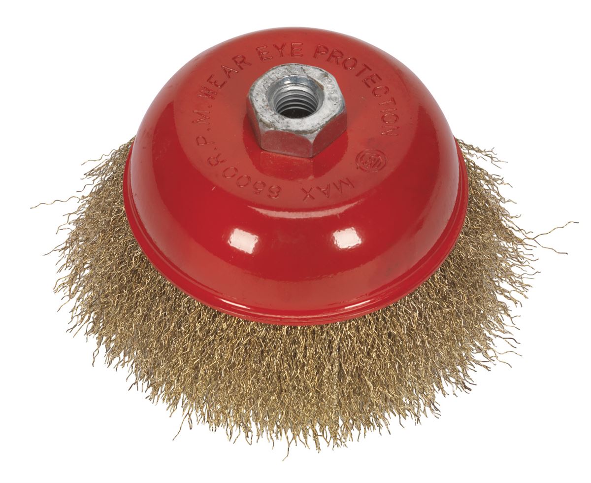 Sealey Brassed Steel Cup Brush �125mm M14 x 2mm CBC125
