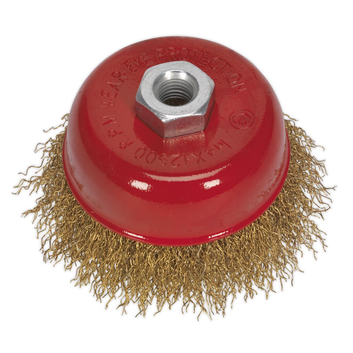 Sealey Brassed Steel Cup Brush �75mm M10 x 1.5mm CBC75