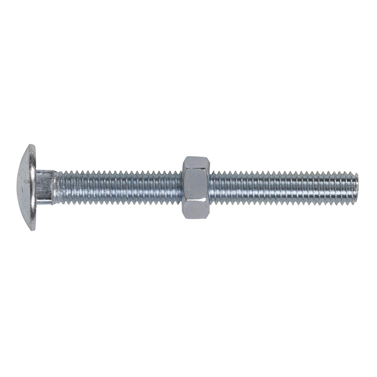 Sealey Coach Bolt & Nut DIN 603 - M8 x 75mm Zinc Pack of 50 CBN875