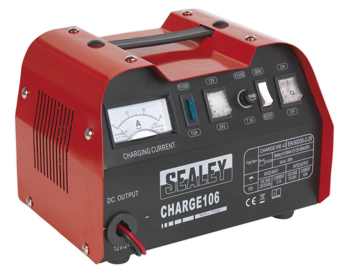 Sealey Battery Charger 8A 12/24V 230V CHARGE106