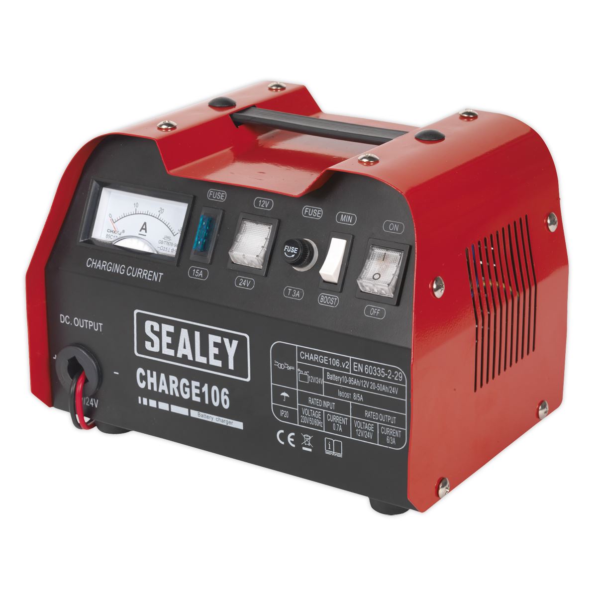Sealey Battery Charger 8A 12/24V 230V CHARGE106