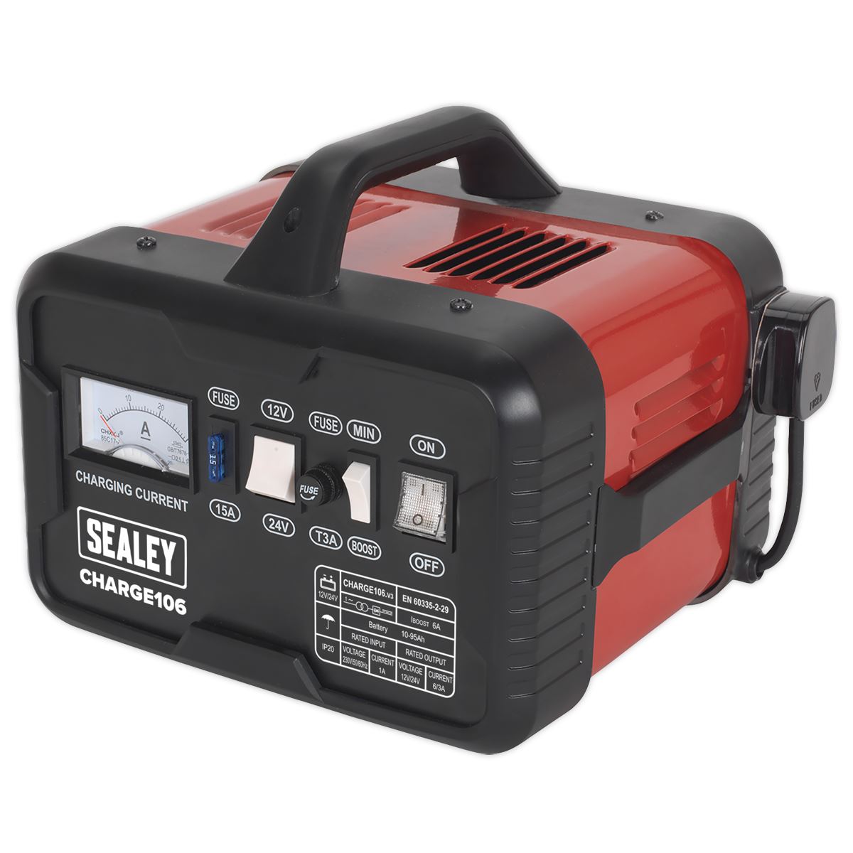 Sealey Battery Charger 8A 12/24V 230V CHARGE106