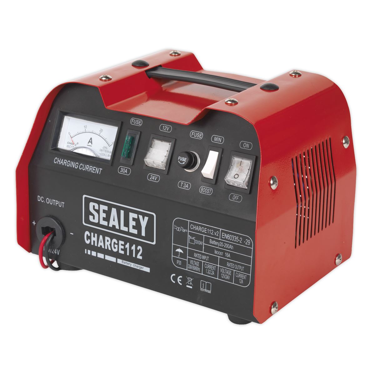Sealey Battery Charger 16A 12/24V 230V CHARGE112