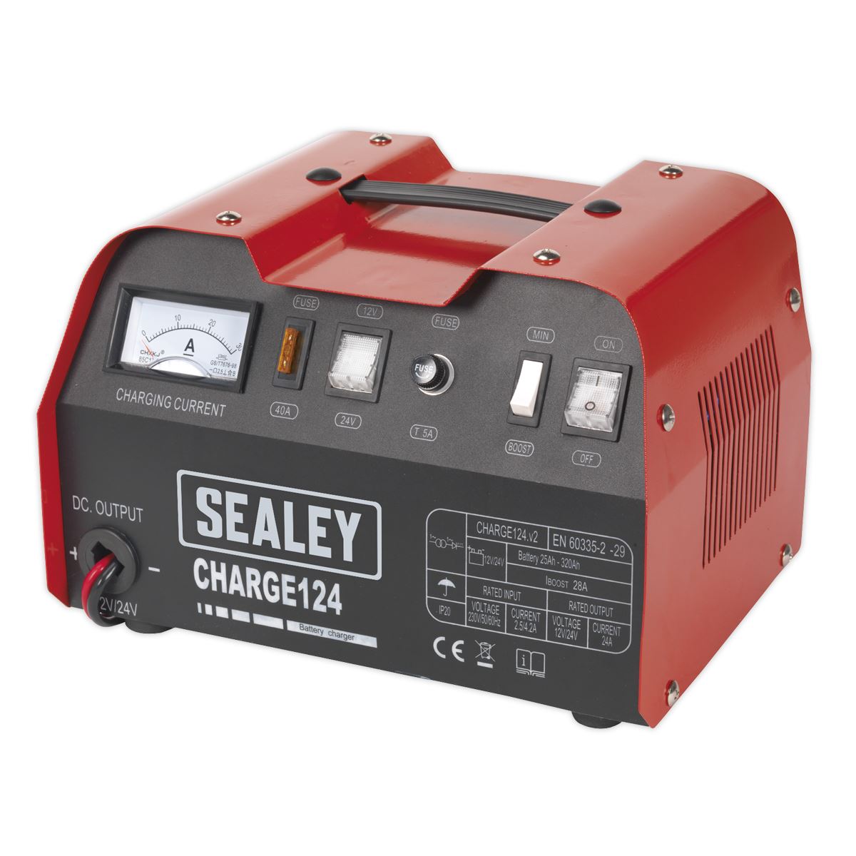 Sealey Battery Charger 28Amp 12/24V 230V CHARGE124