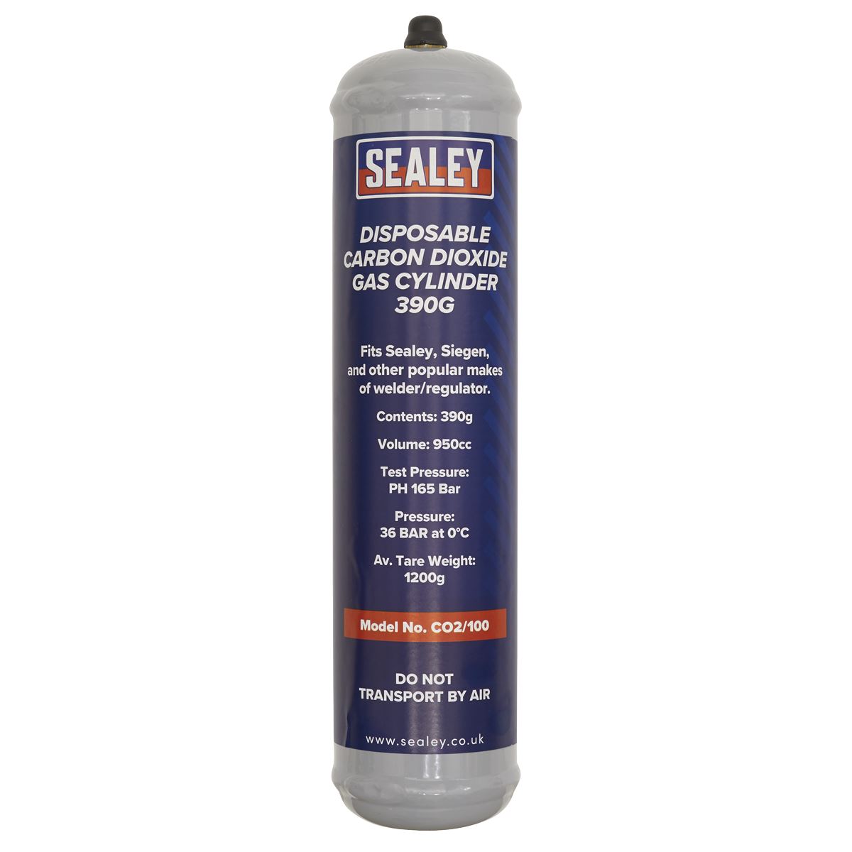 Sealey Gas Cylinder Disposable Carbon Dioxide 390g - Box of 12 CO2/100/12