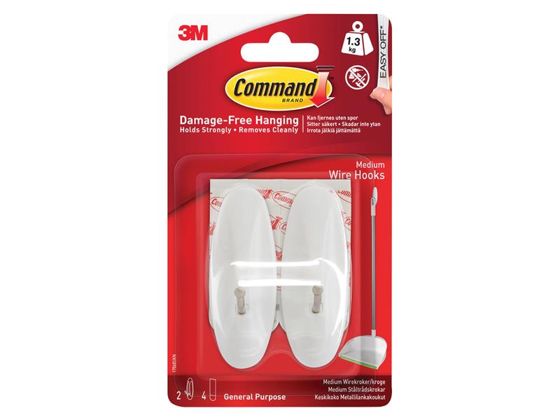 Command™ Medium Wire Hooks (Pack 2) COM17068