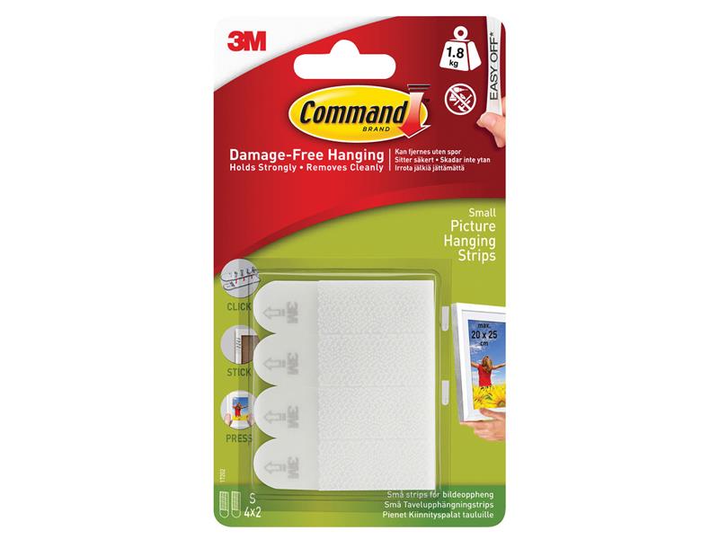 Command™ Picture Hanging Strips, Small (Pack 4) COM17202