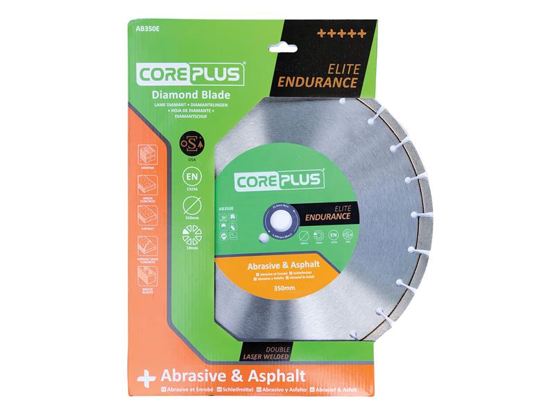 CorePlus AB350E Elite Abrasive & Asphalt Diamond Blade 350mm CORDBAB350E