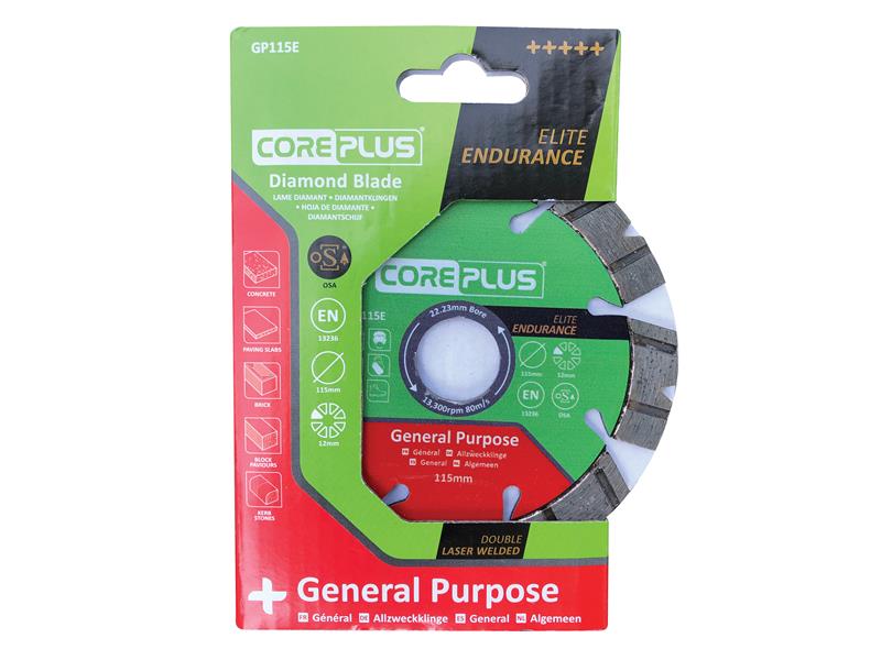 CorePlus GP115E Elite General-Purpose Diamond Blade 115mm CORDBGP115E