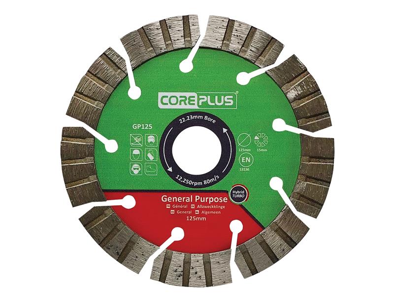 CorePlus GP125 General-Purpose Hybrid Turbo Diamond Blade 125mm CORDBGP125