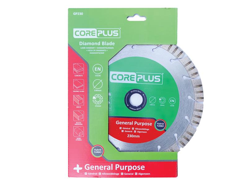 CorePlus GP230 General-Purpose Hybrid Turbo Diamond Blade 230mm CORDBGP230