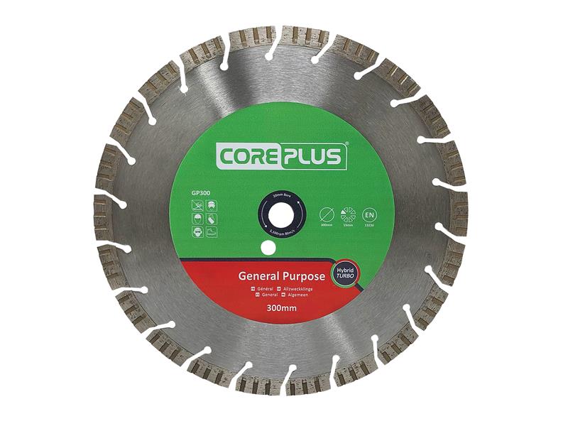 CorePlus GP300 General-Purpose Hybrid Turbo Diamond Blade 300mm CORDBGP300