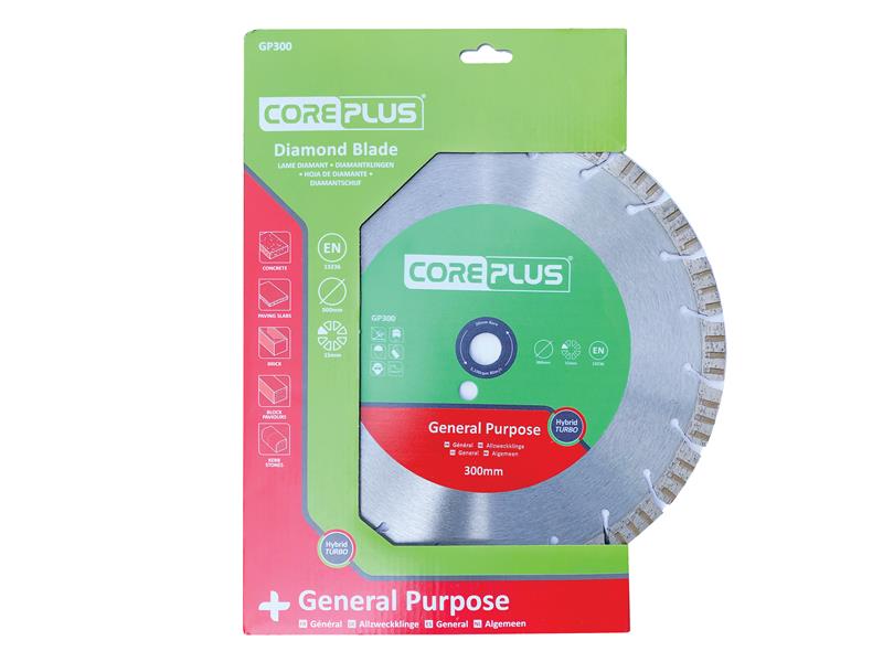 CorePlus GP300 General-Purpose Hybrid Turbo Diamond Blade 300mm CORDBGP300