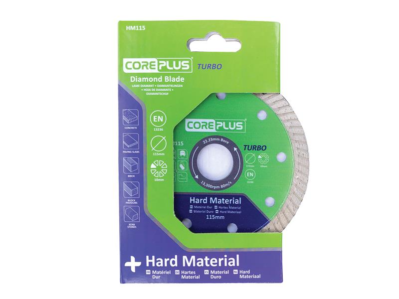 CorePlus HM115 Hard Material Turbo Diamond Blade 115mm CORDBHM115
