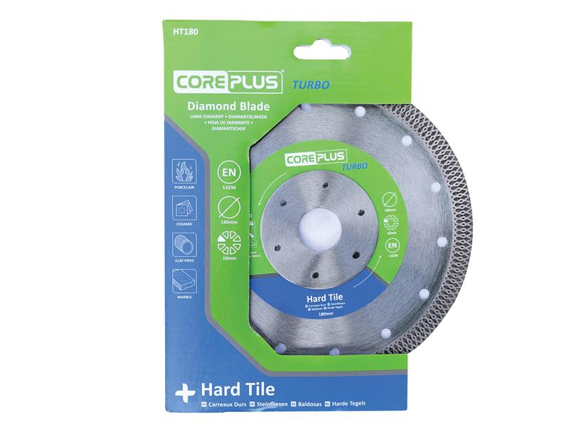 CorePlus HT180 Hard Tile Turbo Diamond Blade 180mm CORDBHT180