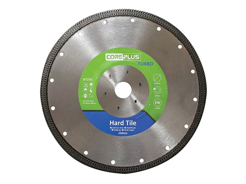 CorePlus HT250 Hard Tile Turbo Diamond Blade 250mm CORDBHT250
