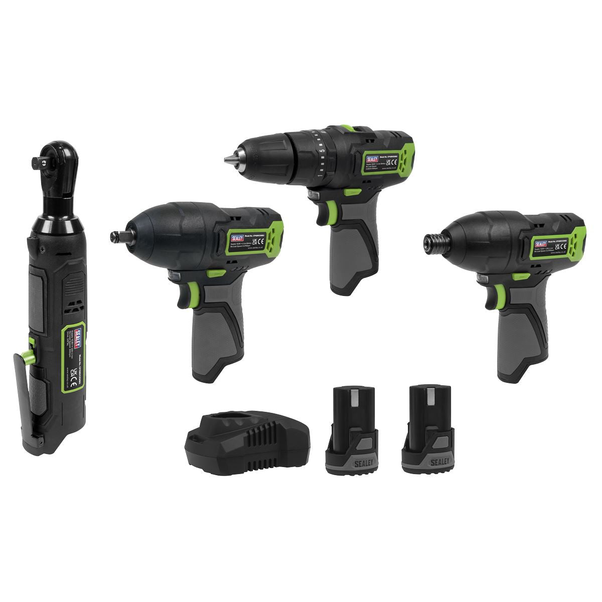 Sealey 10.8V Cordless Power Tool Kit 2 Batteries & Euro Plug CP108VCOMBO2EU