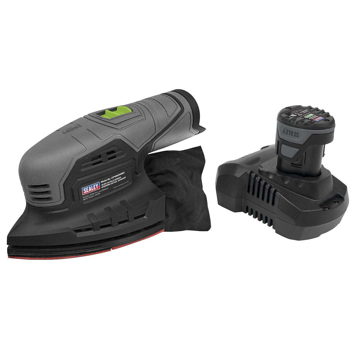 Sealey 10.8V Detail Sander 2Ah Lithium-ion Batt Pad 150 x 100mm CP108VDS