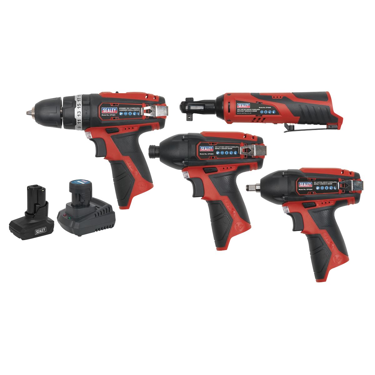 Sealey 4 x 12V SV12 Series Cordless Power Tool Combo Kit CP1200COMBO