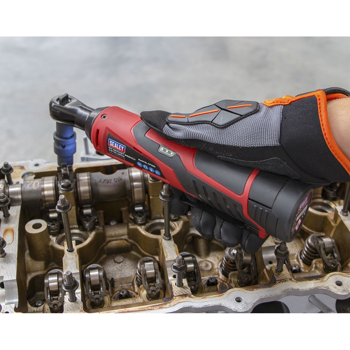Sealey Cordless Ratchet Wrench 3/8"Sq Drive 12V SV12 Series - Body Only CP1202