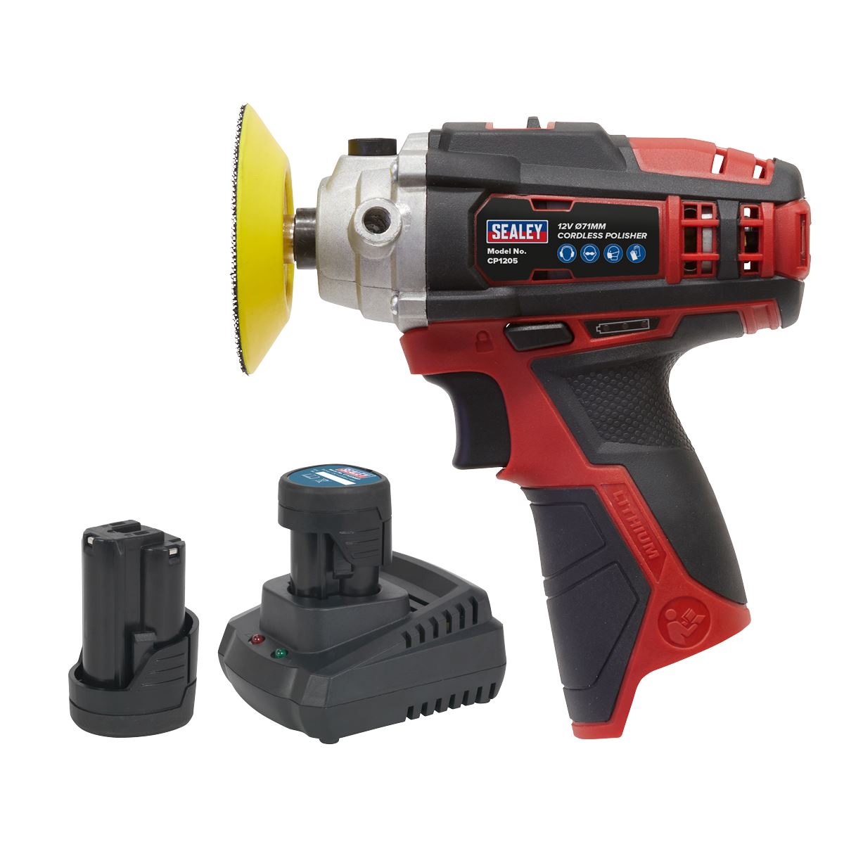 Sealey Cordless Polisher Kit �71mm 12V SV12 Series - 2 Batteries CP1205KIT