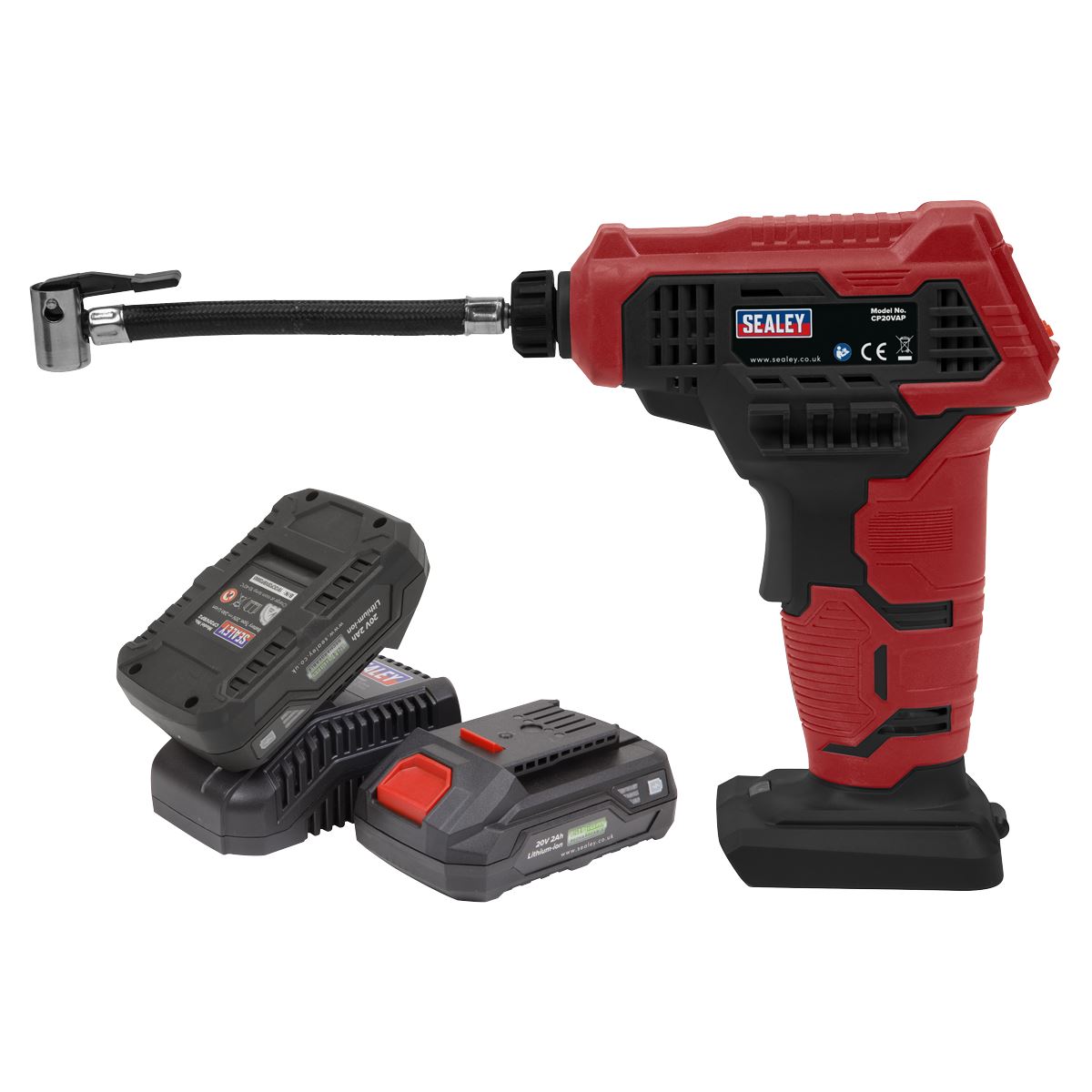 Sealey Cordless Air Pump Kit 20V SV20 Series - 2 Batteries CP20VAPKIT