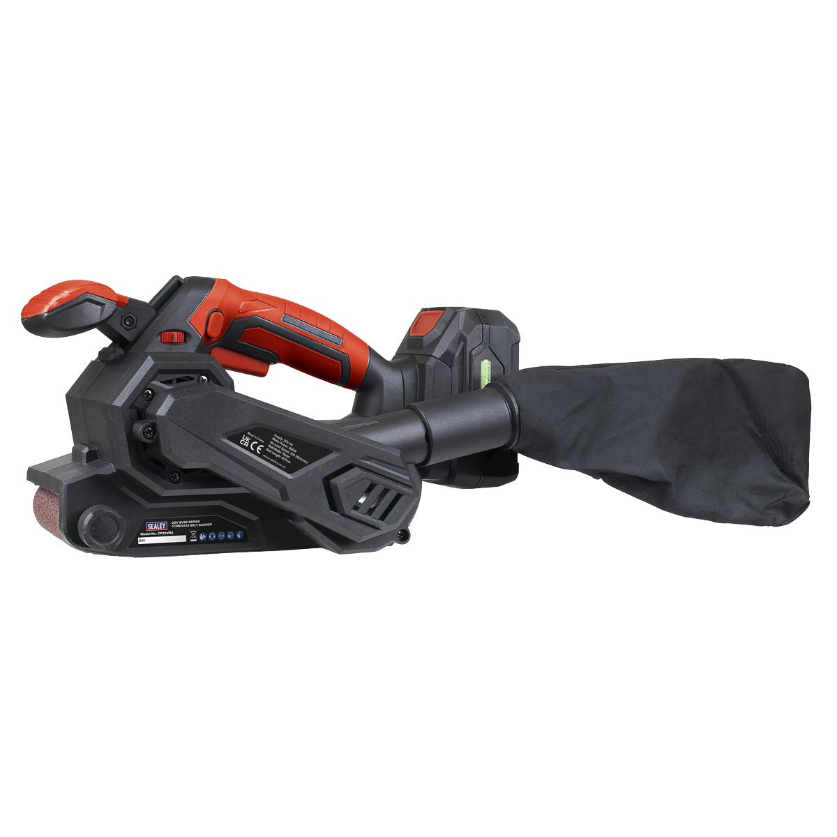Sealey 20V Cordless Belt Sander SV20 Series 76mm Dust Free Body Only CP20VBS