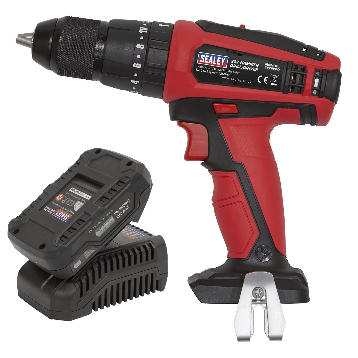 Sealey Combi Drill/Driver Kit �13mm 20V 2Ah SV20 Series Lithium-ion CP20VDDKIT1