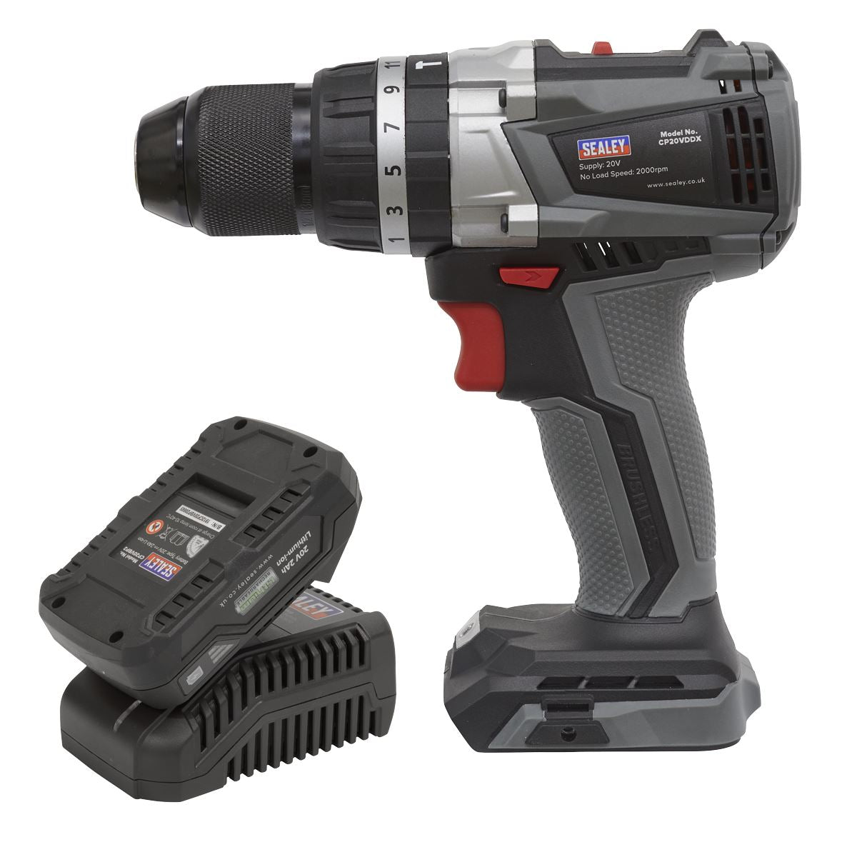 Sealey Brushless Combi Drill Kit �13mm 20V 2Ah SV20 Series CP20VDDXKIT1