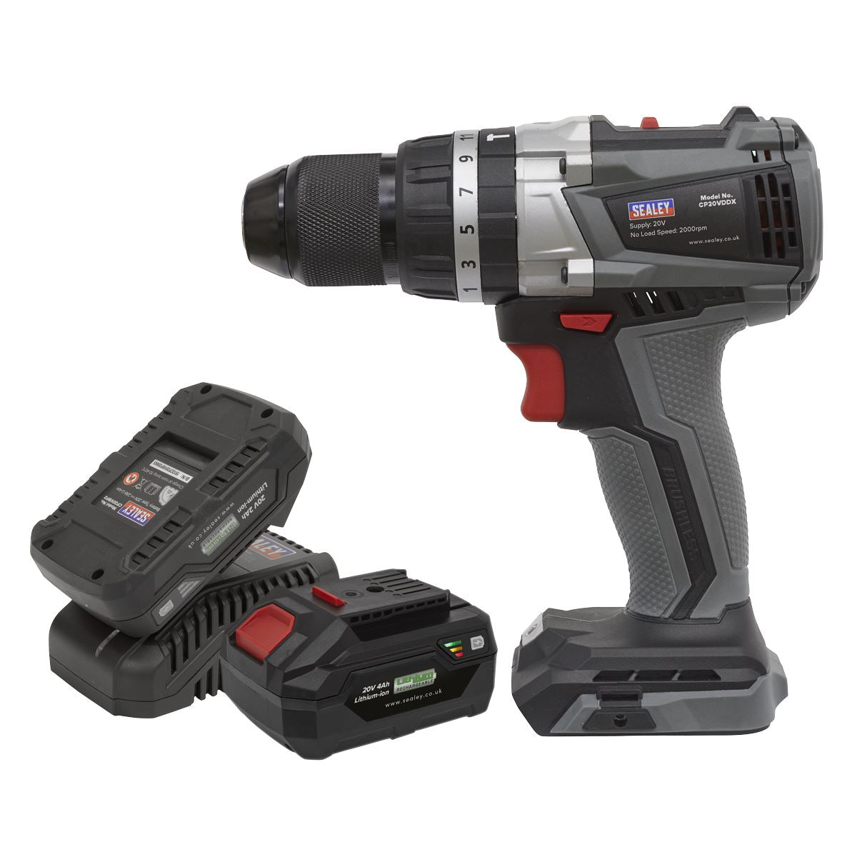 Sealey Brushless Combi Drill Kit �13mm 20V SV20 Series - 2 Batteries CP20VDDXKIT