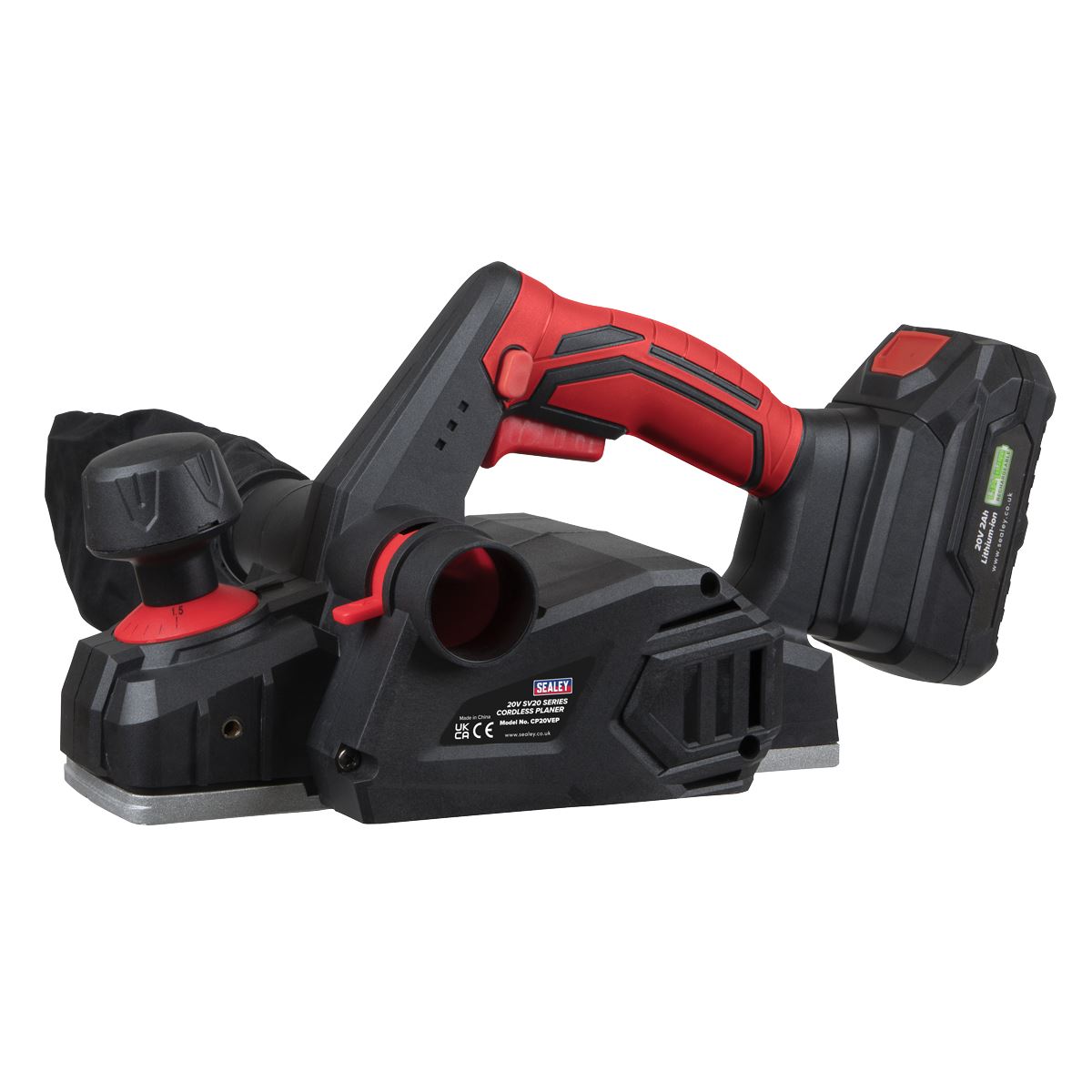 Sealey Cordless Planer 20V SV20 Series Planing Width 82mm Body Only CP20VEP