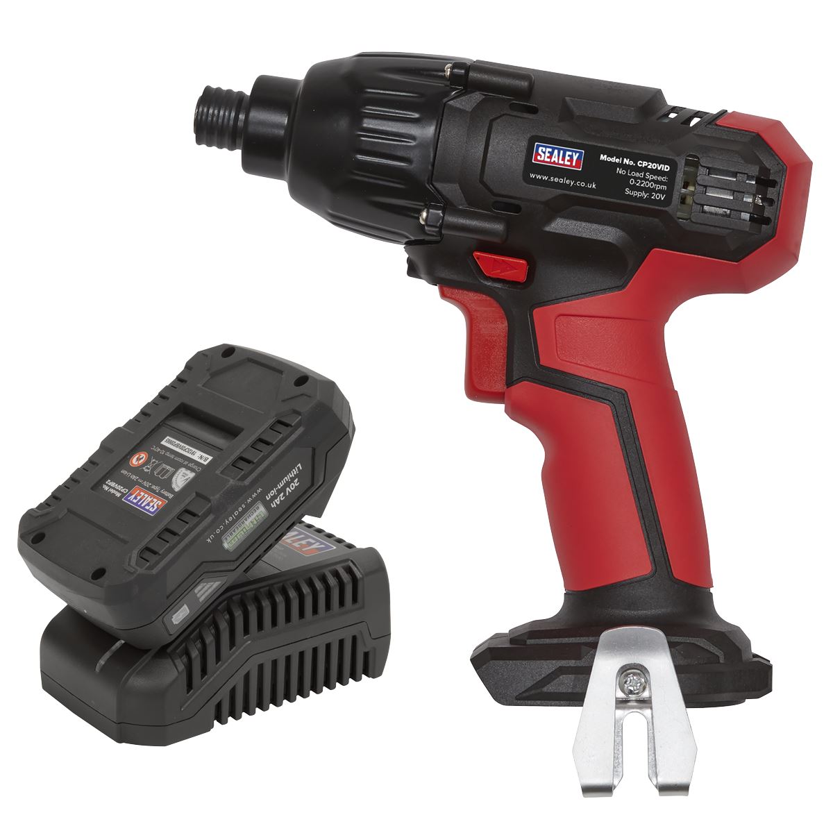 Sealey Impact Driver Kit 1/4" Hex Drive 20V 2Ah SV20 Series CP20VIDKIT1