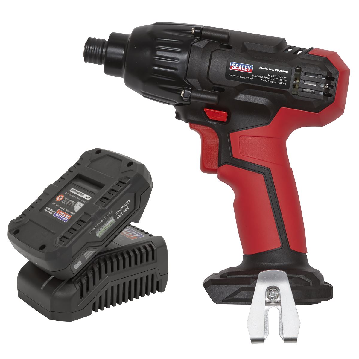 Sealey Impact Driver Kit 1/4" Hex Drive 20V 2Ah SV20 Series CP20VIDKIT1